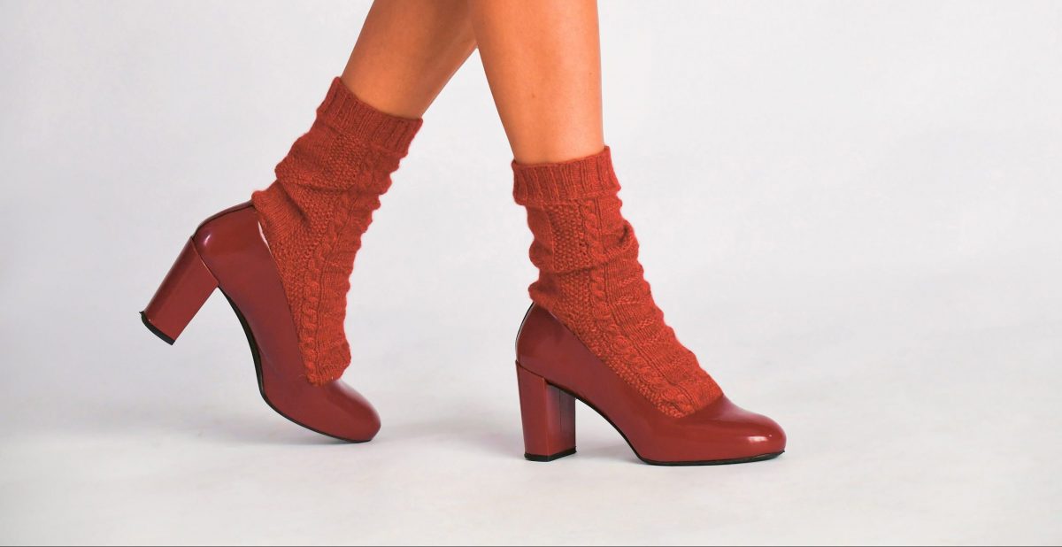 Punaiset neulesukat - Regia Premium Merino Yak