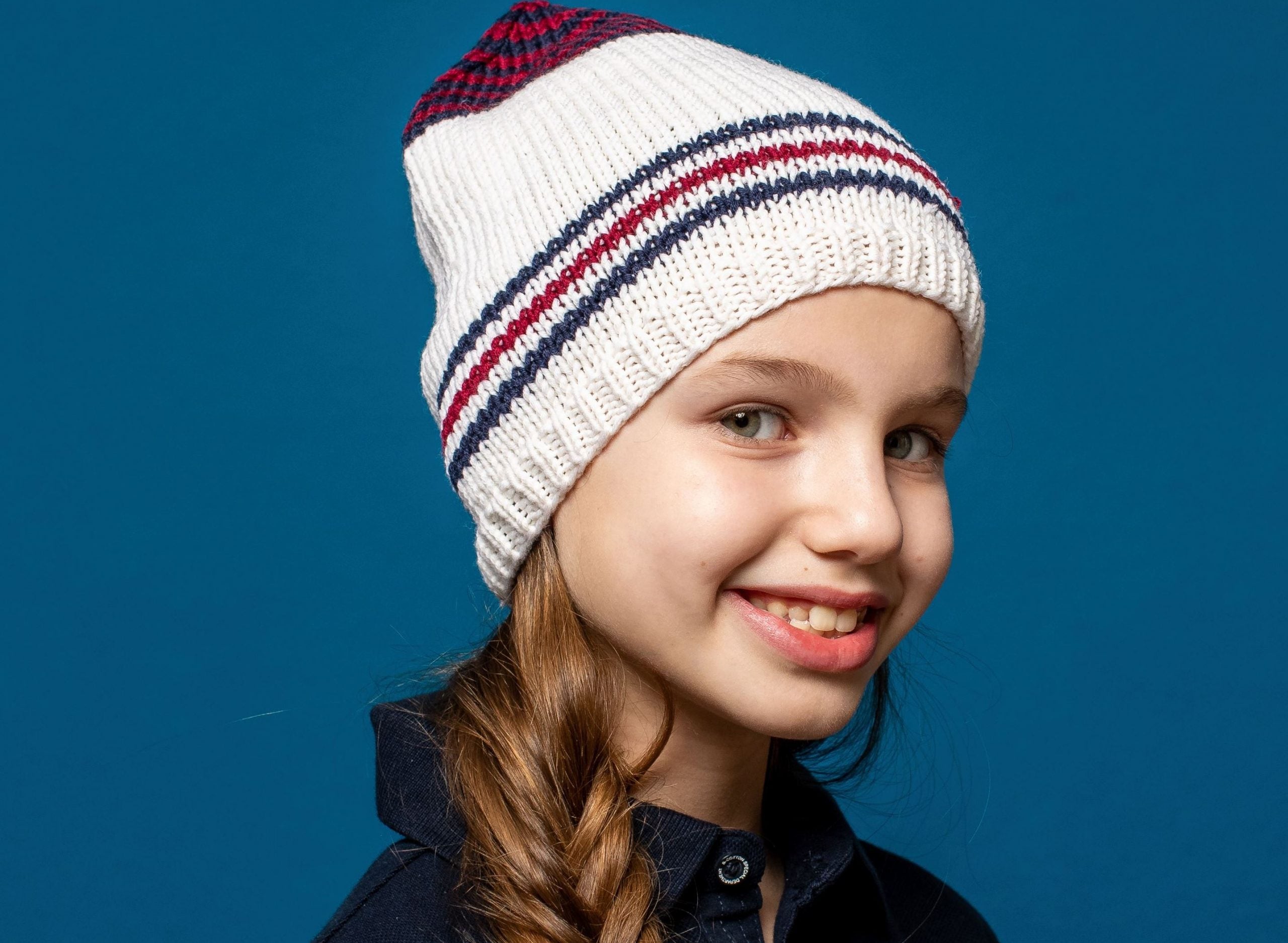 Lapsen neulottu pipo - Merino Extrafine 85