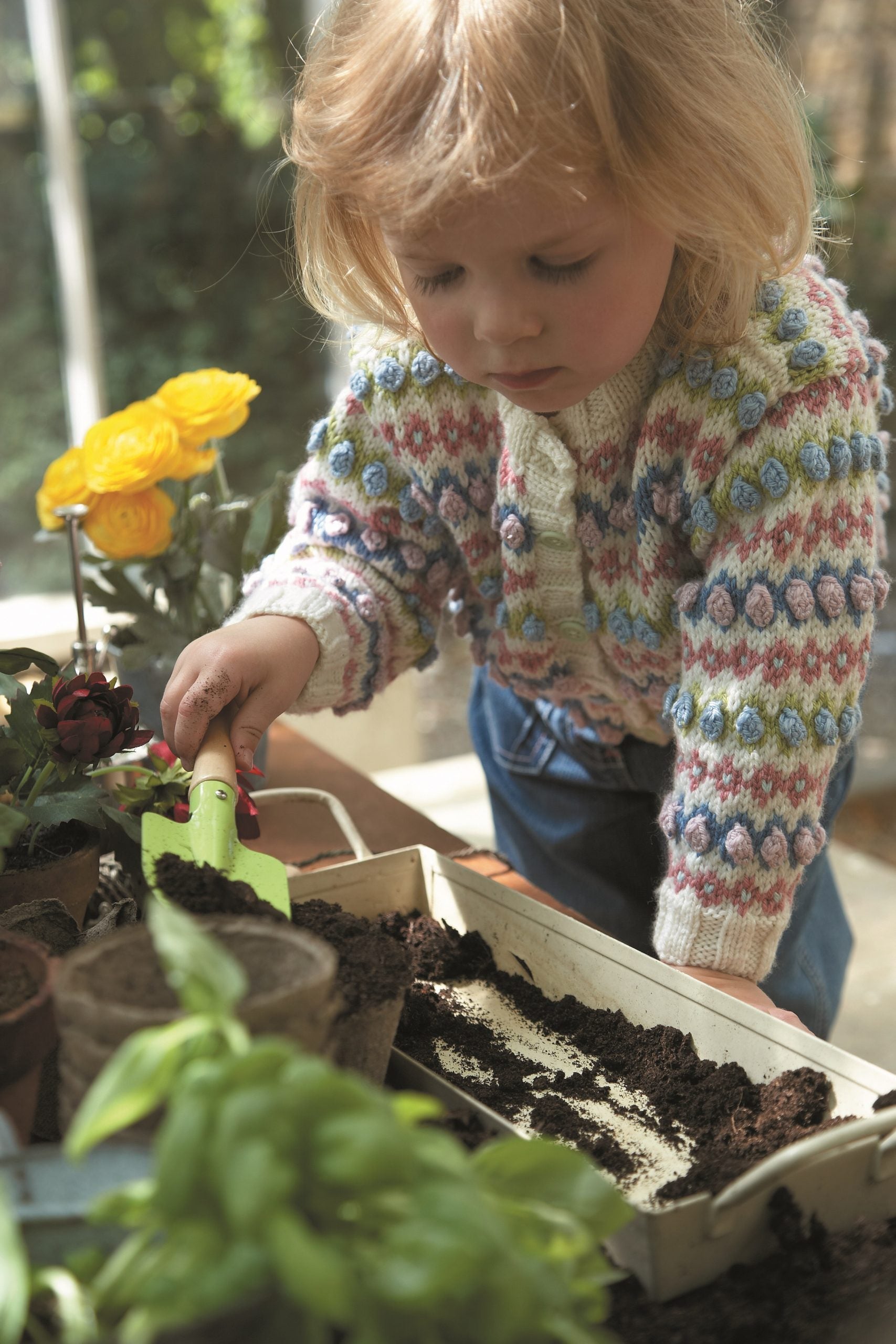 Penny kirjoneuletakki - Rowan Baby Merino Silk DK