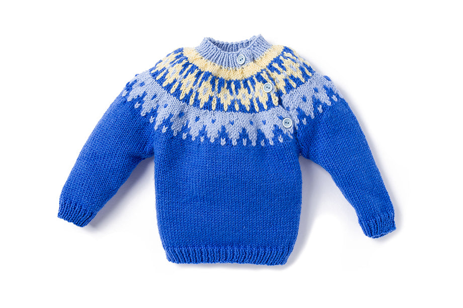 Vauvan kirjoneulepusero - Schachenmayr Merino Extrafine 120