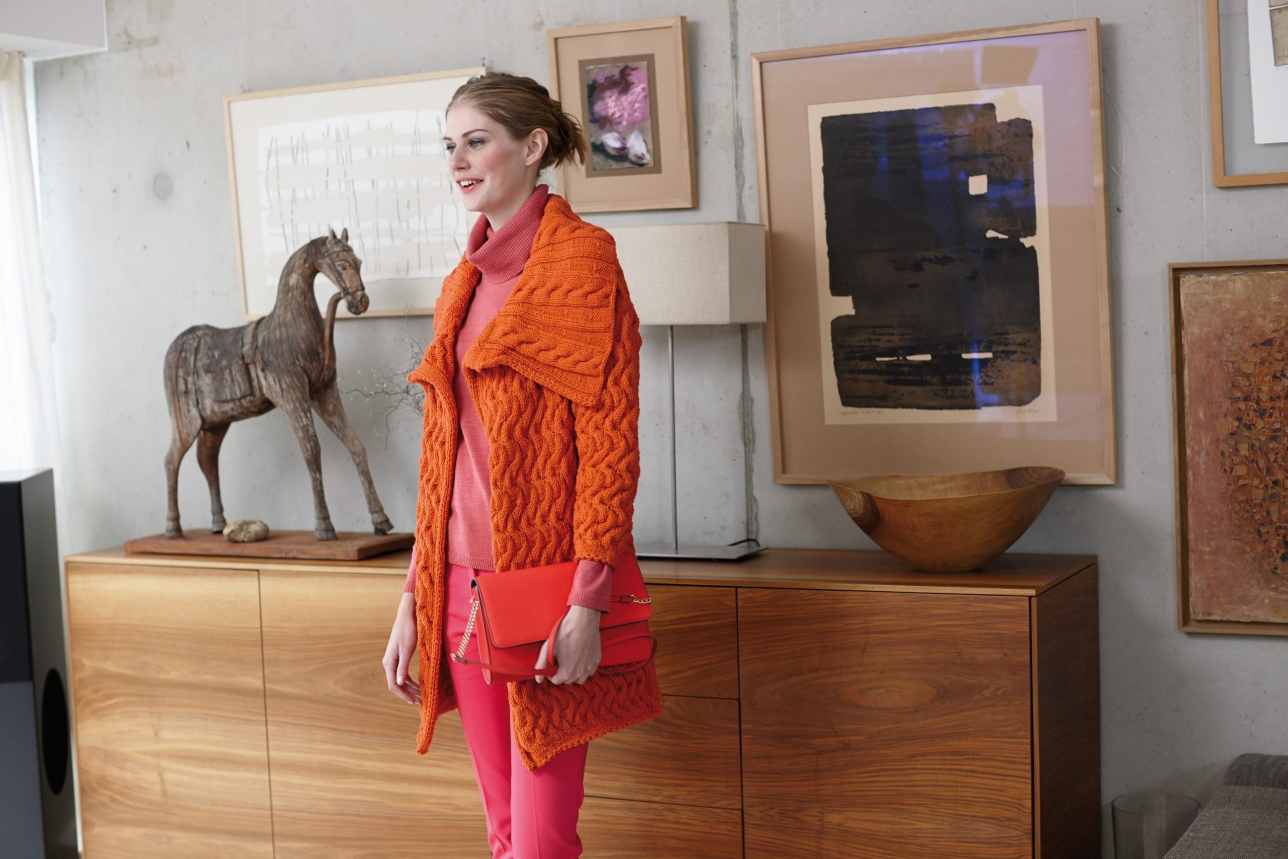 Naisten palmikkotakki - Merino Extrafine 85