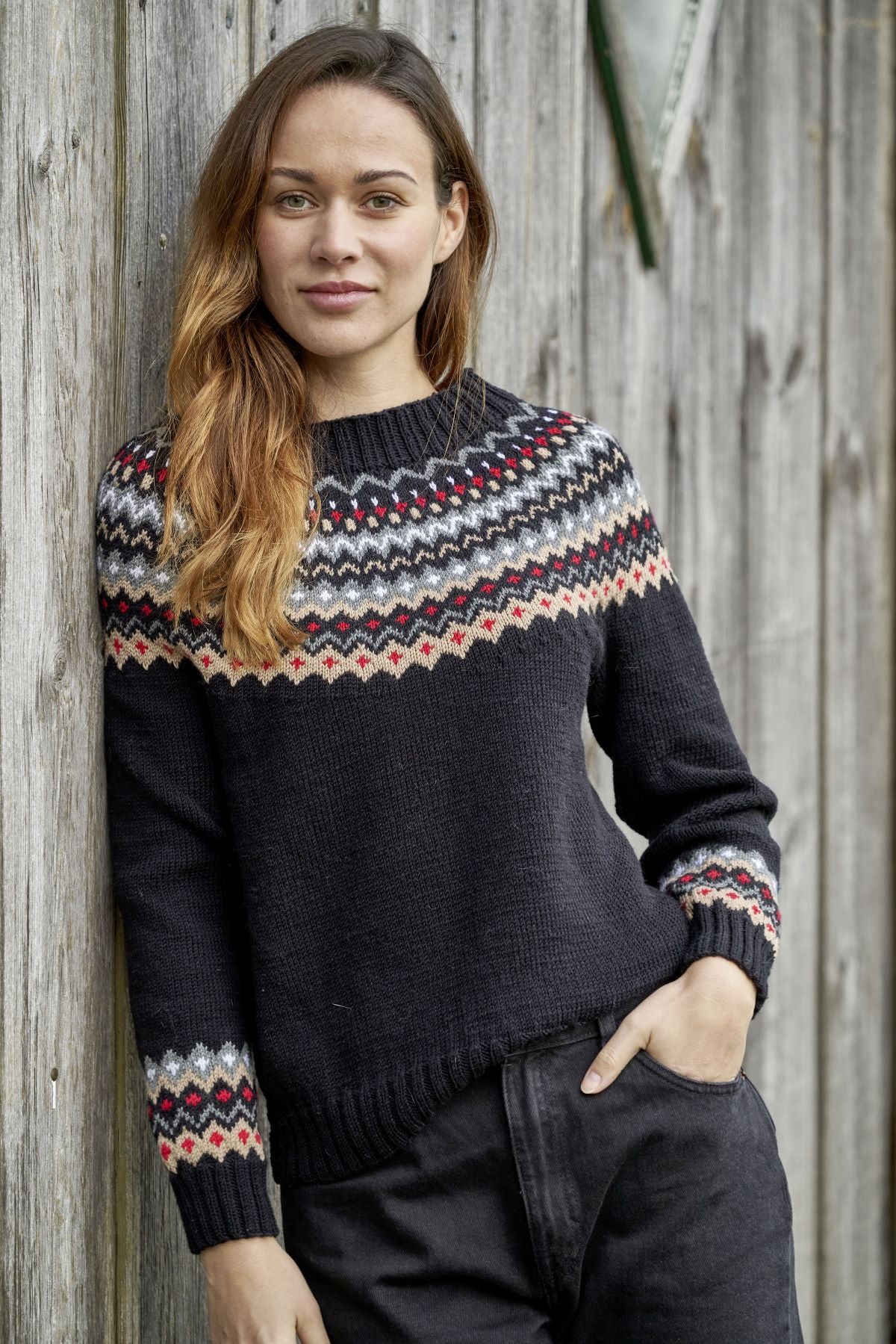 Kirjoneulekaarrokepusero - Schachenmayr Merino Extrafine 170