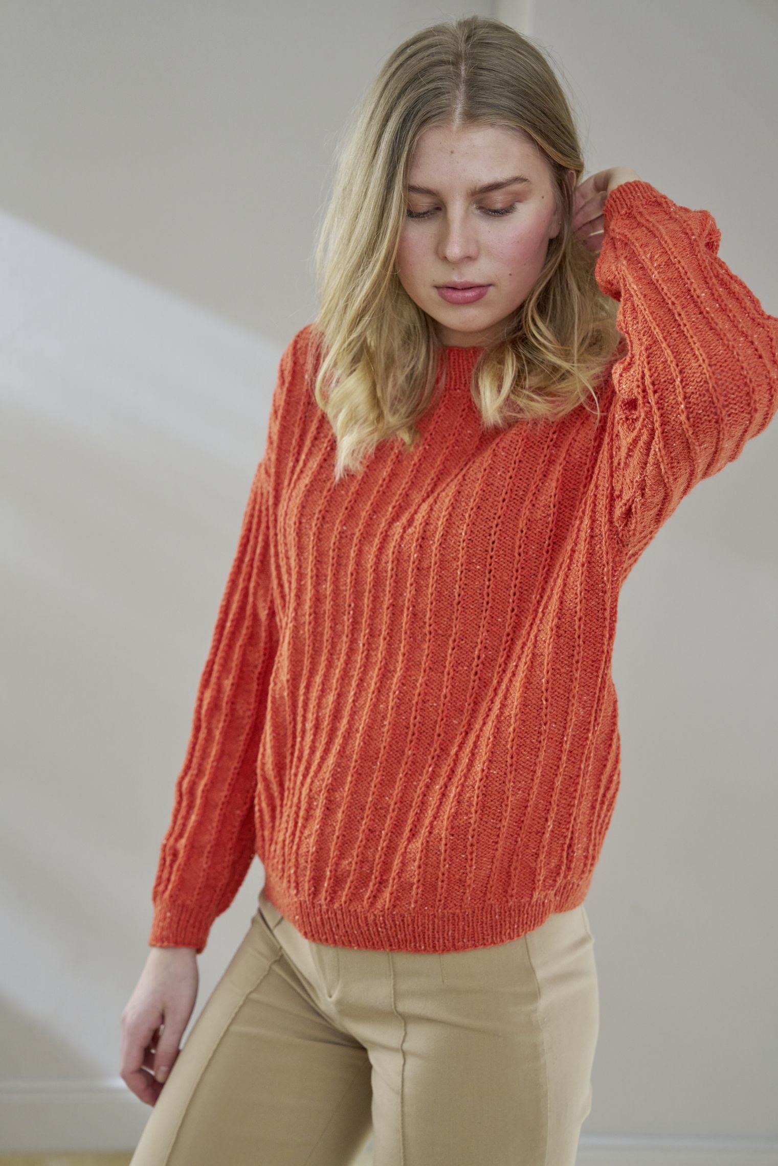 Pystyraitainen neulepusero - Schachenmayr Tuscany Tweed