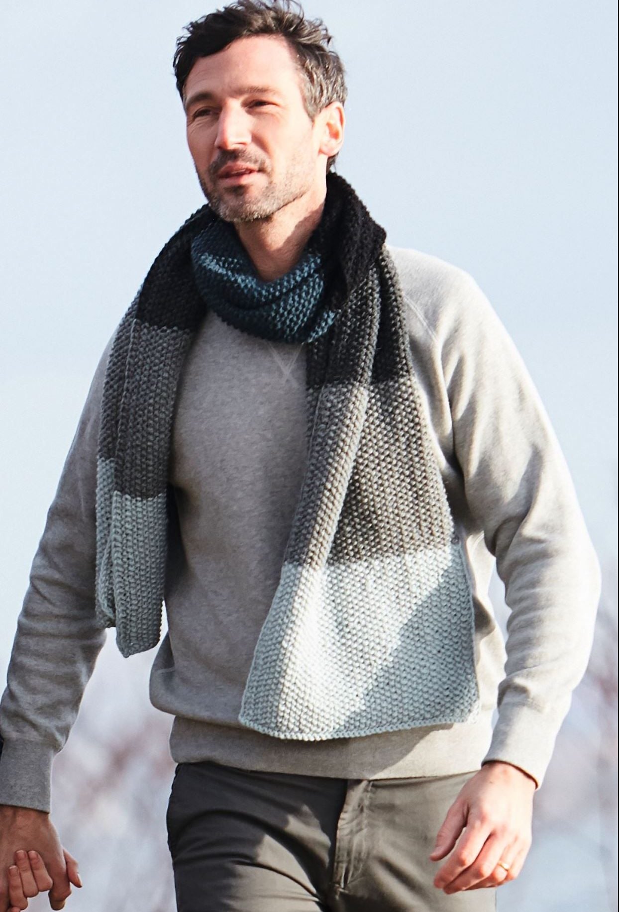 Miehen raitahuivi - Alpaca Classico