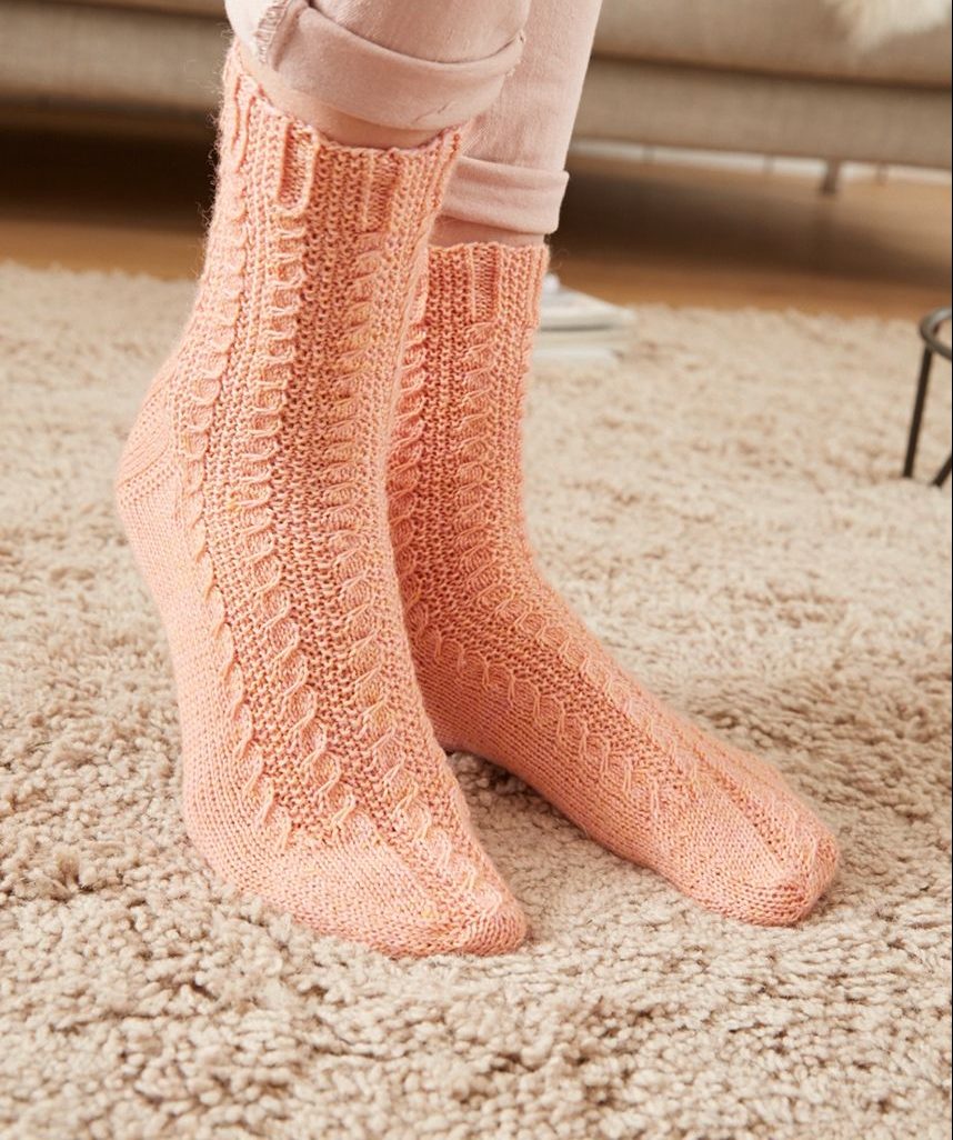 Helmineule-palmikkosukat - Regia Premium Silk