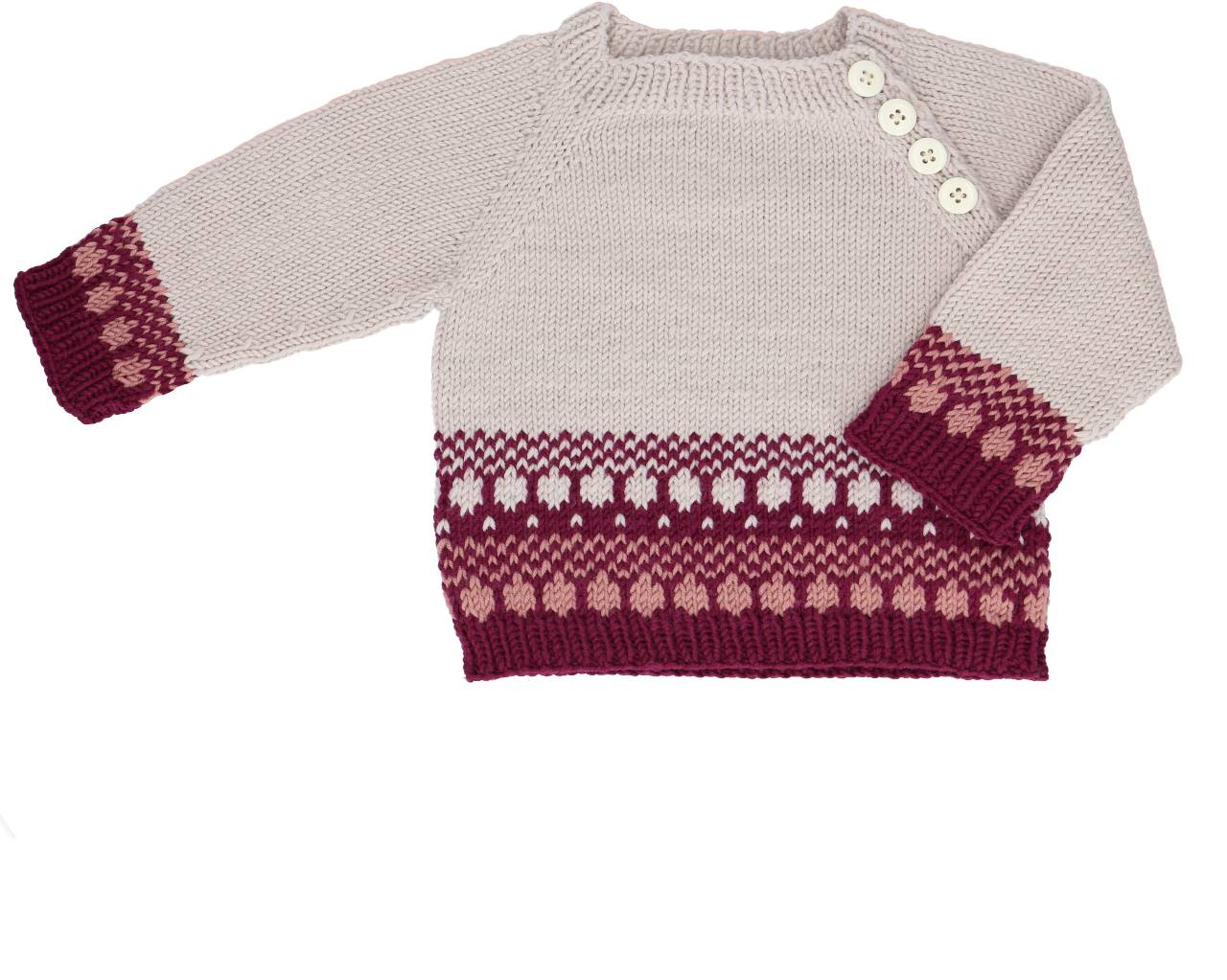 Lapsen kirjoneulepusero - Merino Extrafine 120