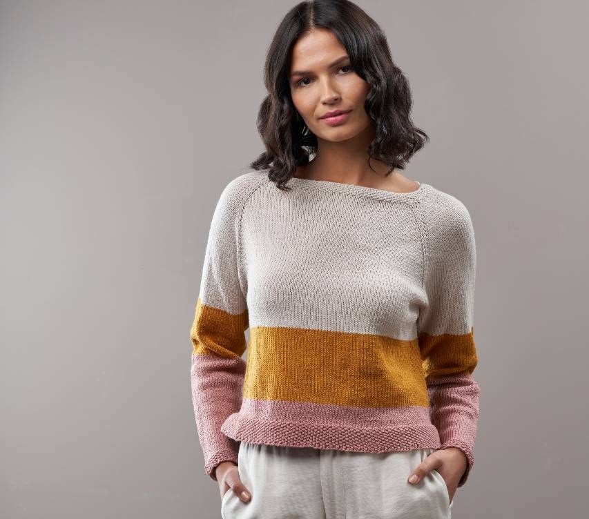 Raglahihainen neulepusero - Merino Extrafine 120
