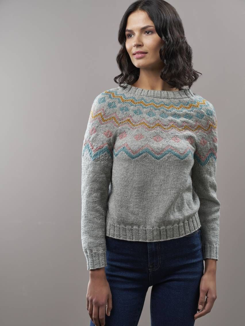 Kirjoneulepusero - Merino Extrfaine 120