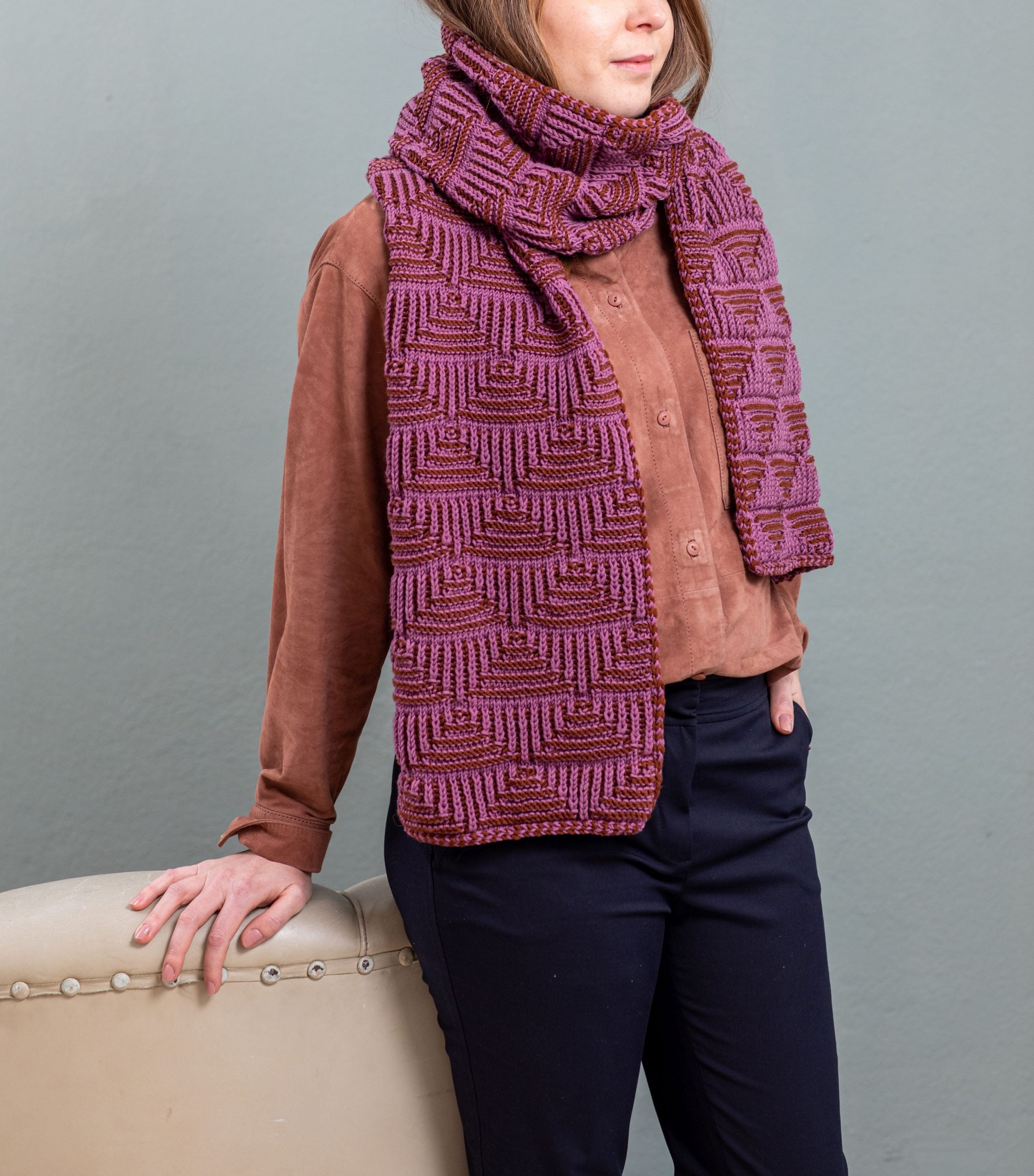 Briossineuleinen huivi - Merino Extrafine 120