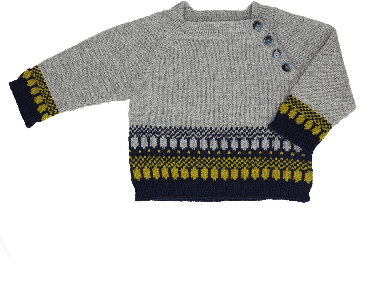 Lapsen kirjoneulepusero - Merino Extrafine 170