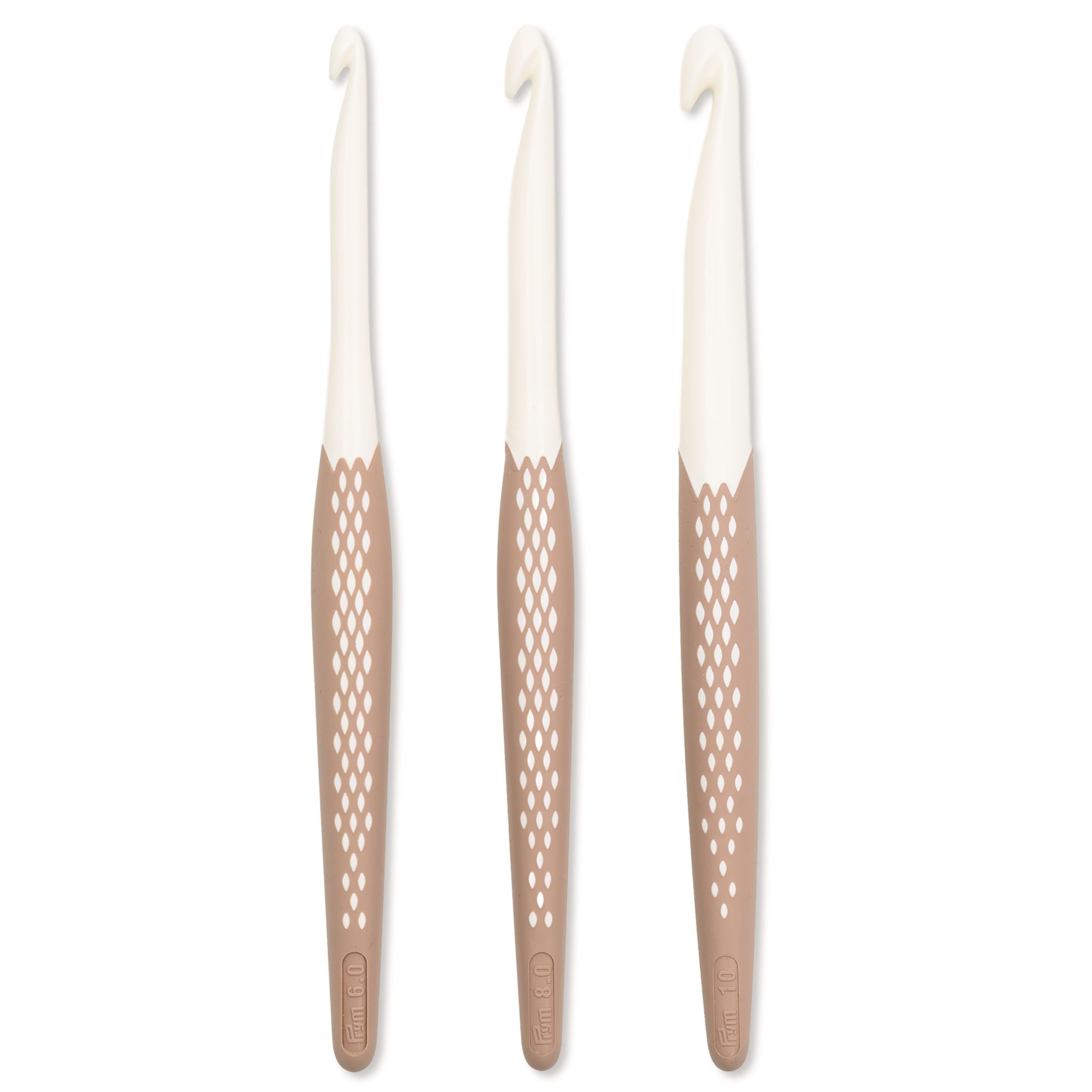 Virkkauskoukkusetti 6, 8 ja 10 mm prym.ergonomics