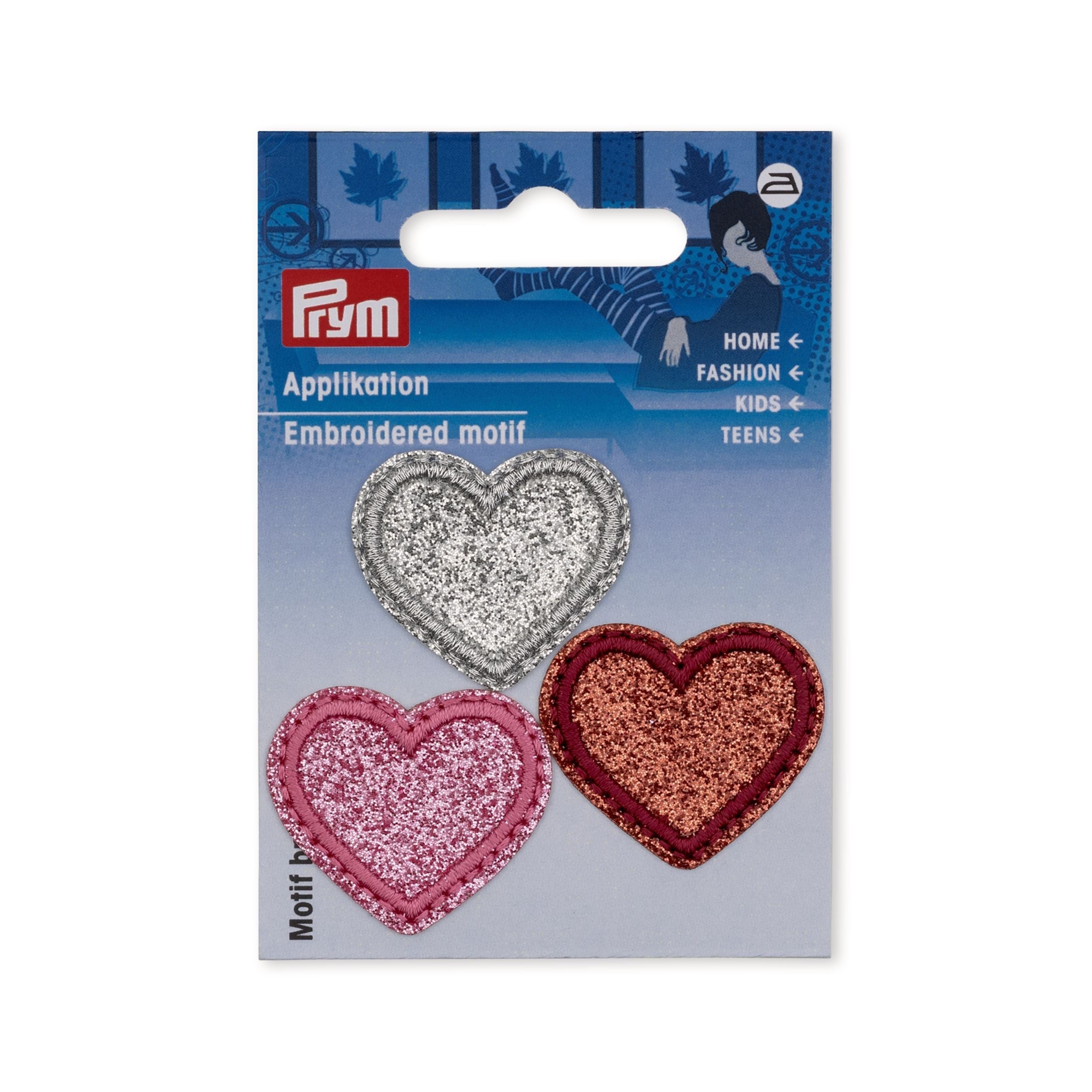 Koristemerkki glitterisydämet 3 kpl