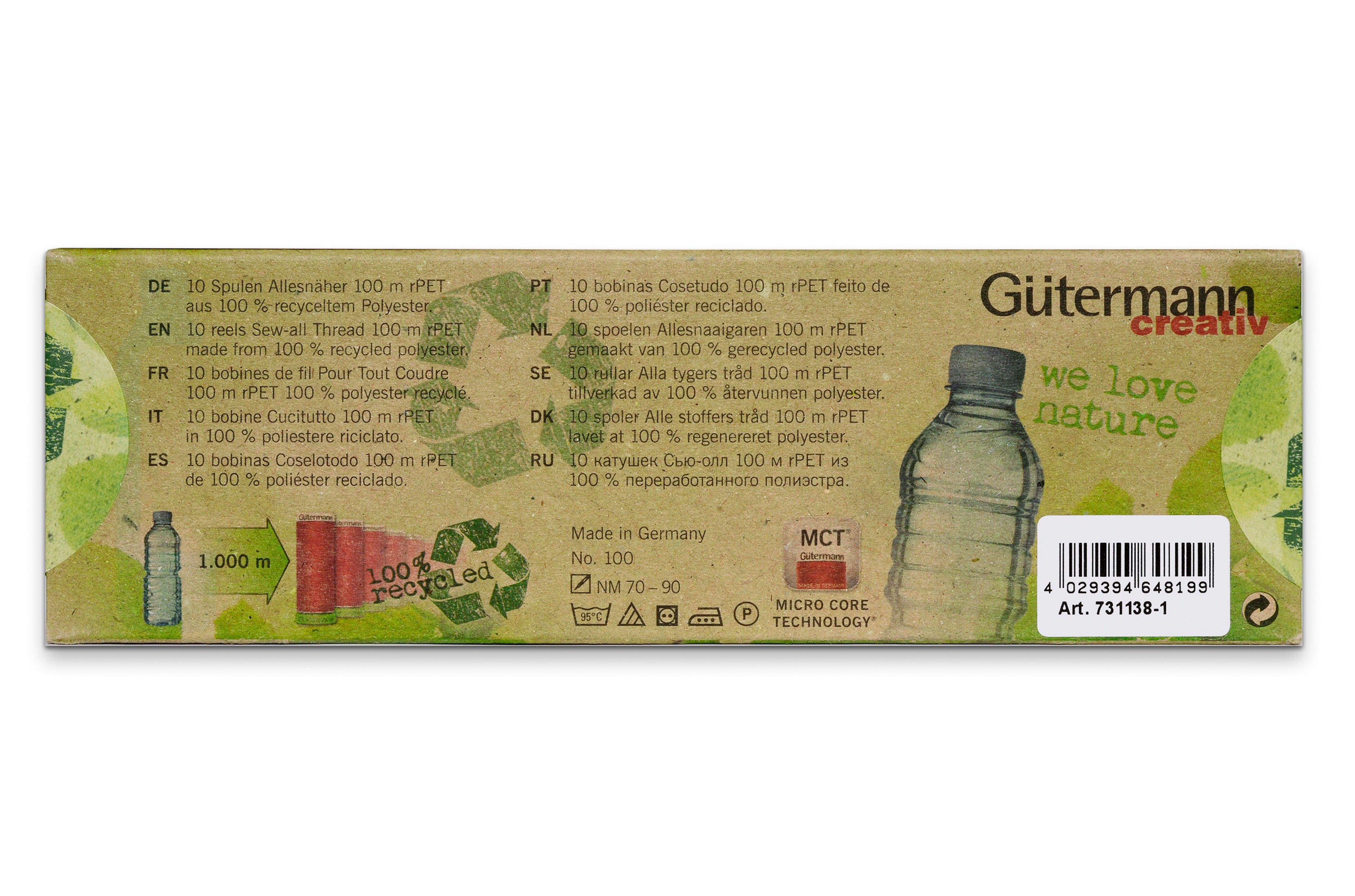 Gütermann rPET ompelulankalajitelma 10x100m