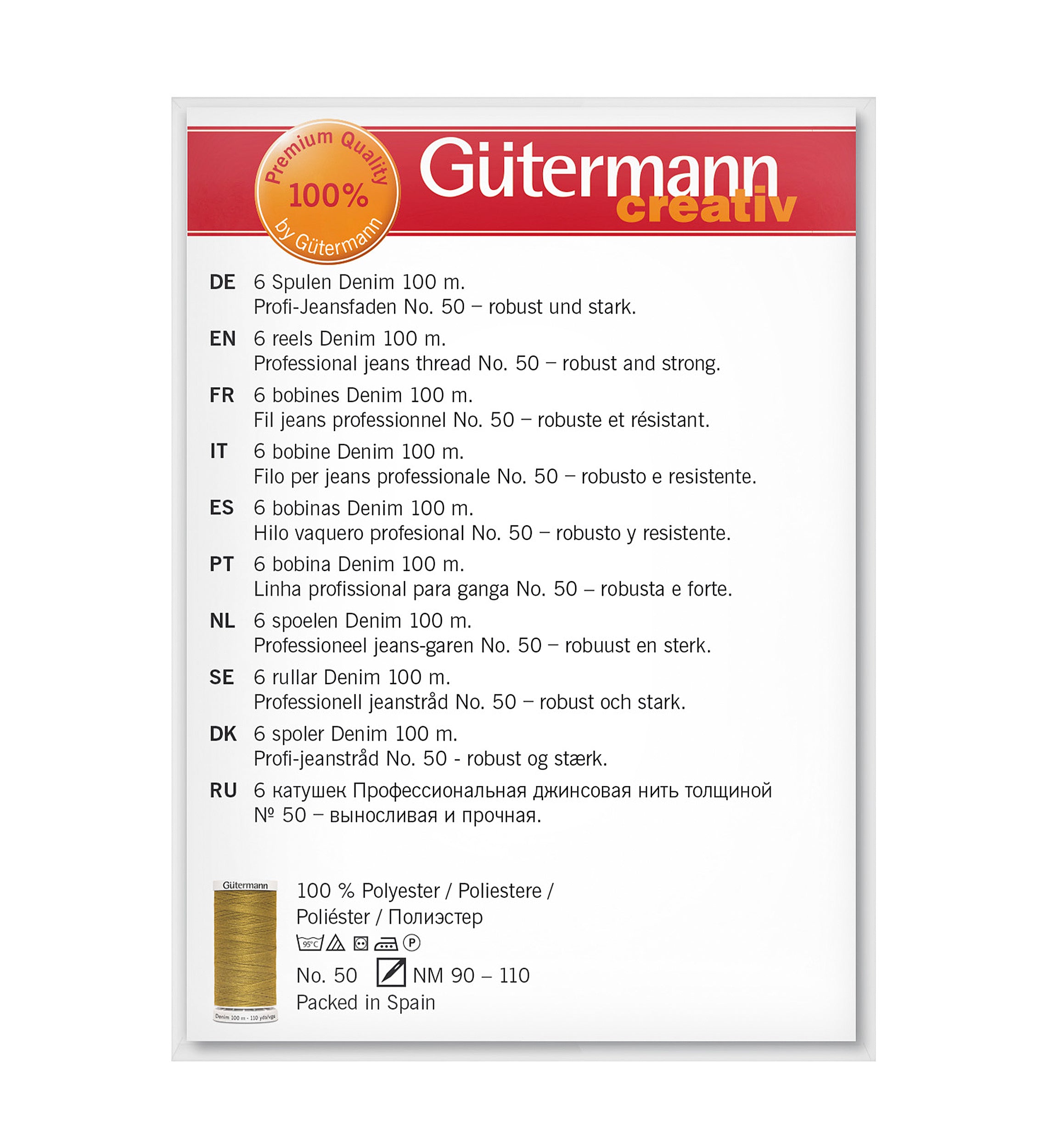 Gütermann Denim ompelulankalajitelma 6x100 m