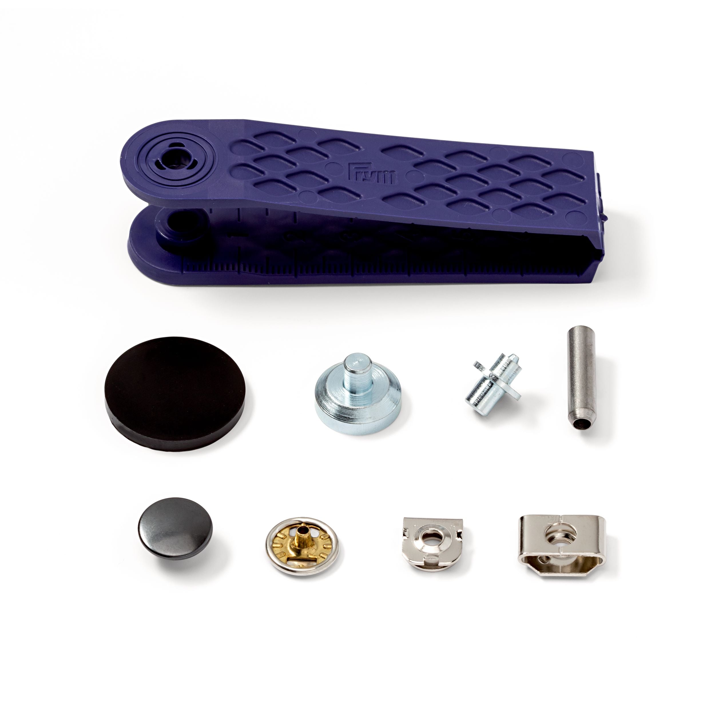 Puristamalla kiinnitettävät hakaset, 13mm, hopeanvärinen/musta