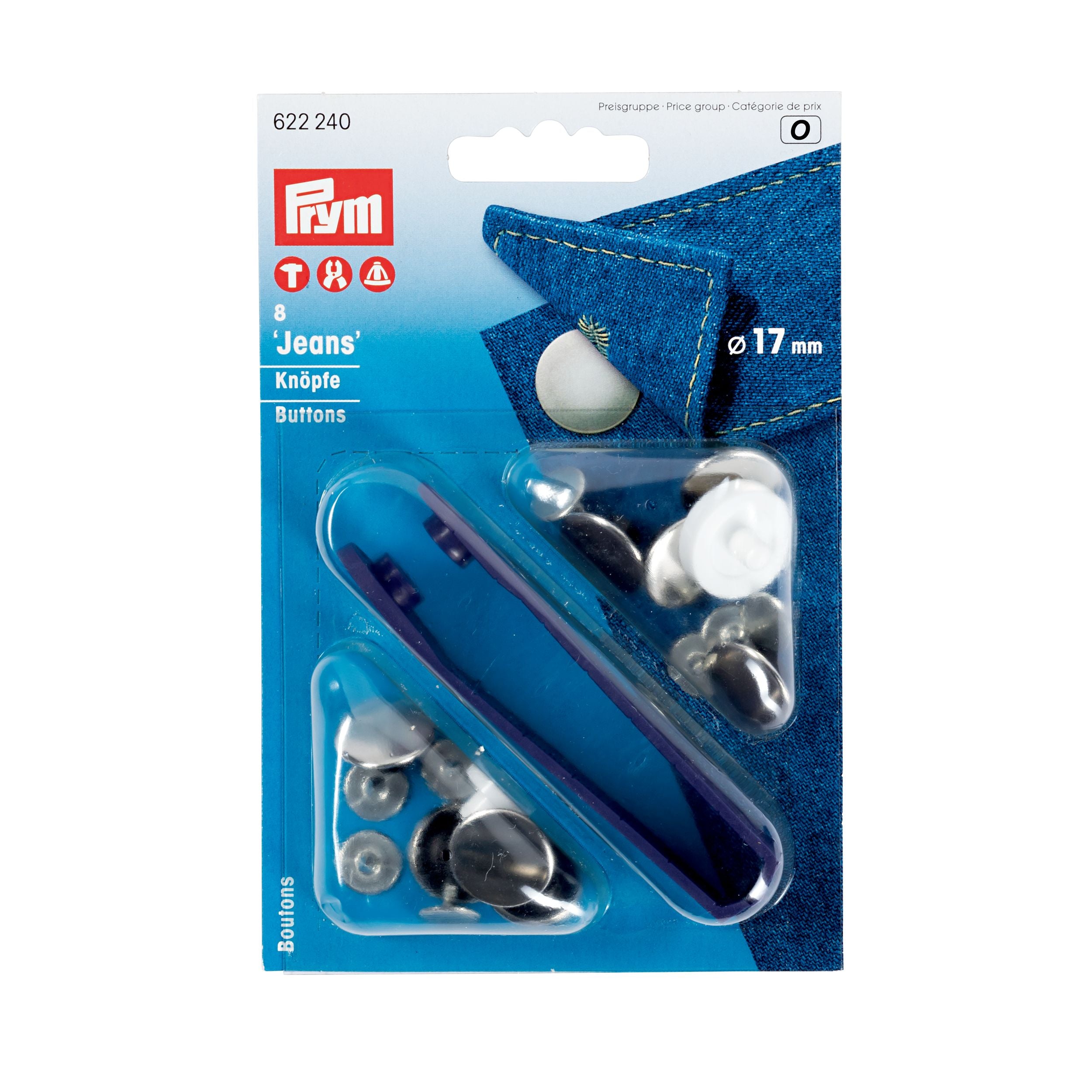 Farkkunapit, eri kokoja ja värejä