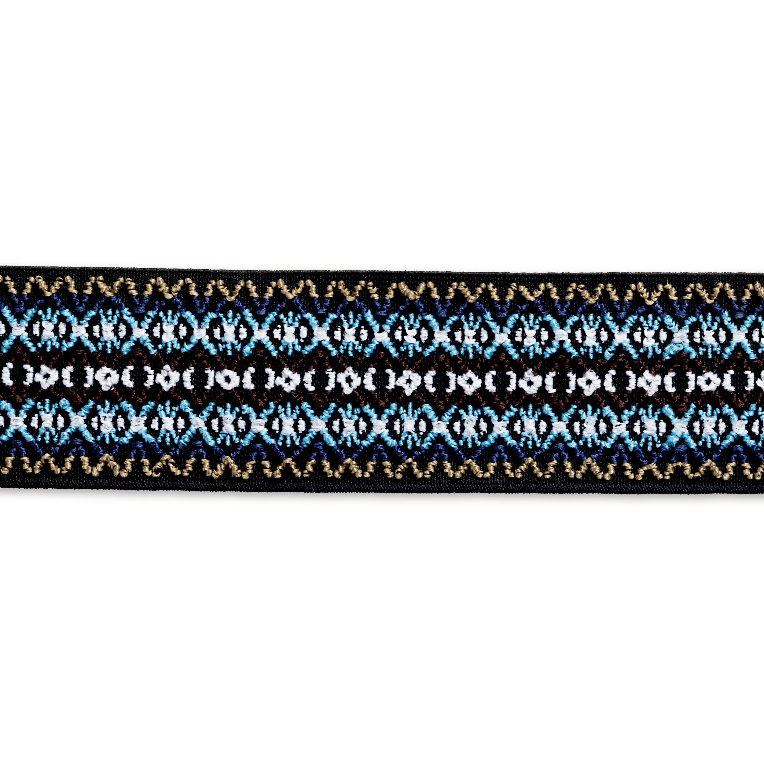 Kirjava kuminauha 50 mm musta/sininen 7 m