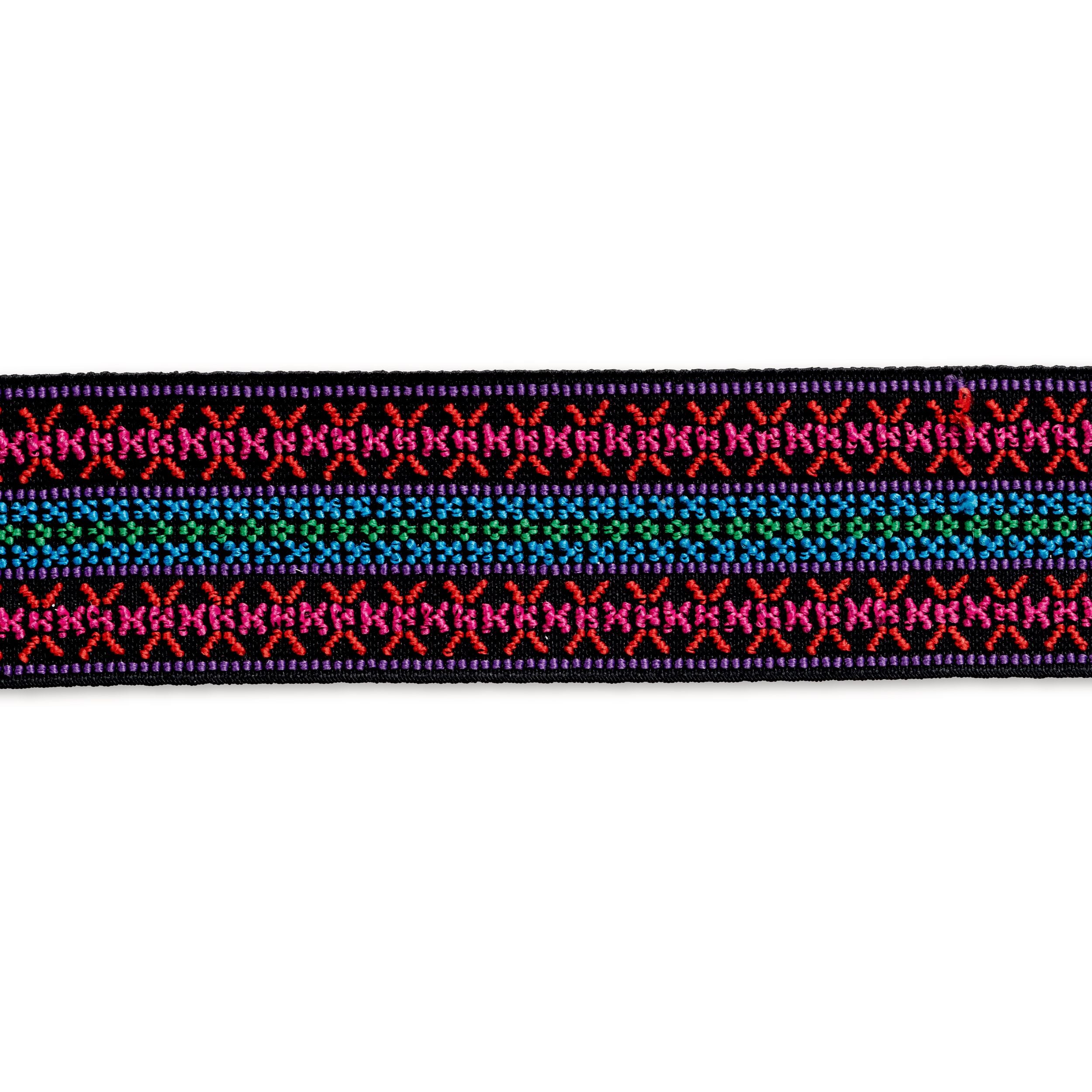 Kirjava kuminauha 50 mm pinkki/turkoosi 7 m