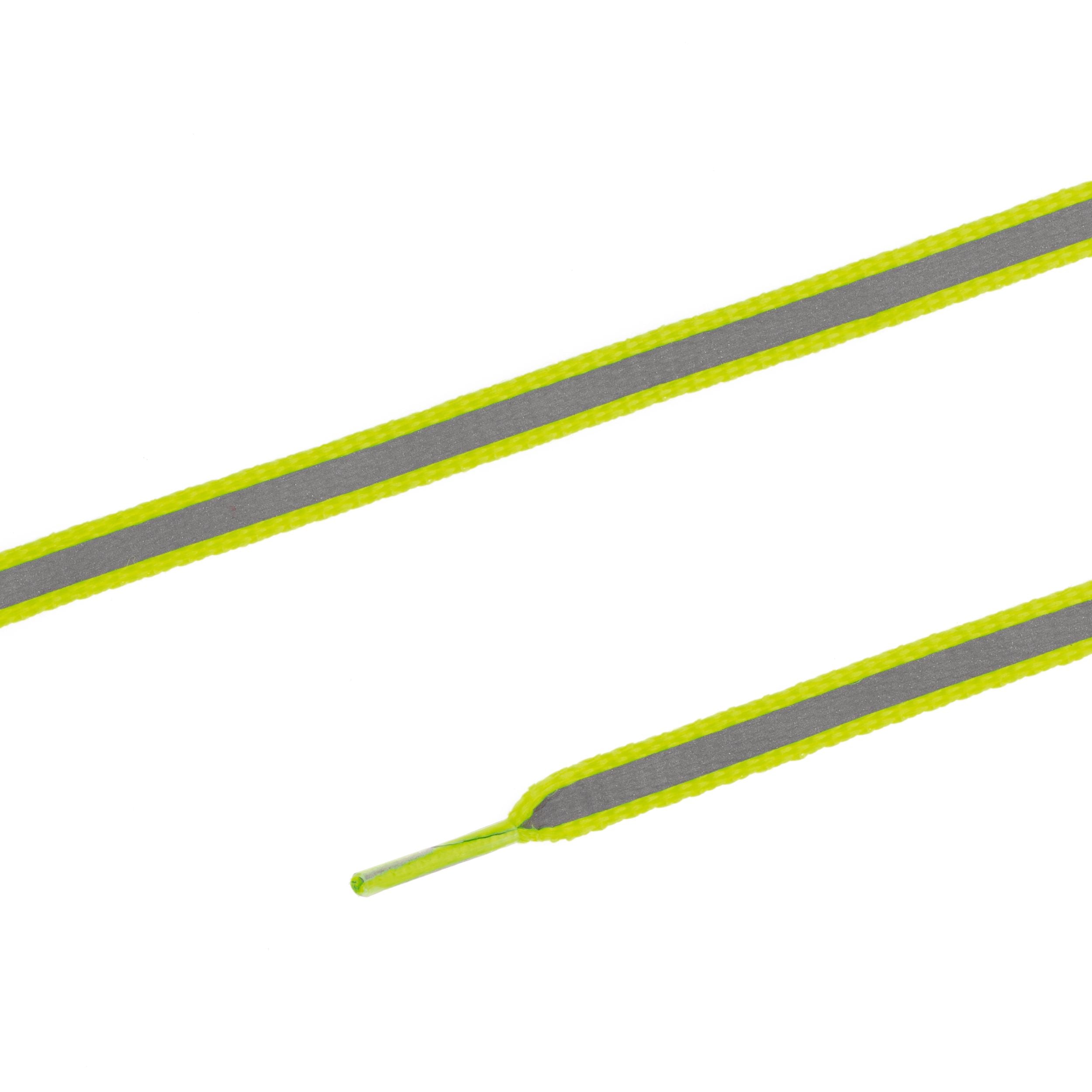 Heijastavat kengännauhat 120 cm, keltainen/hopea