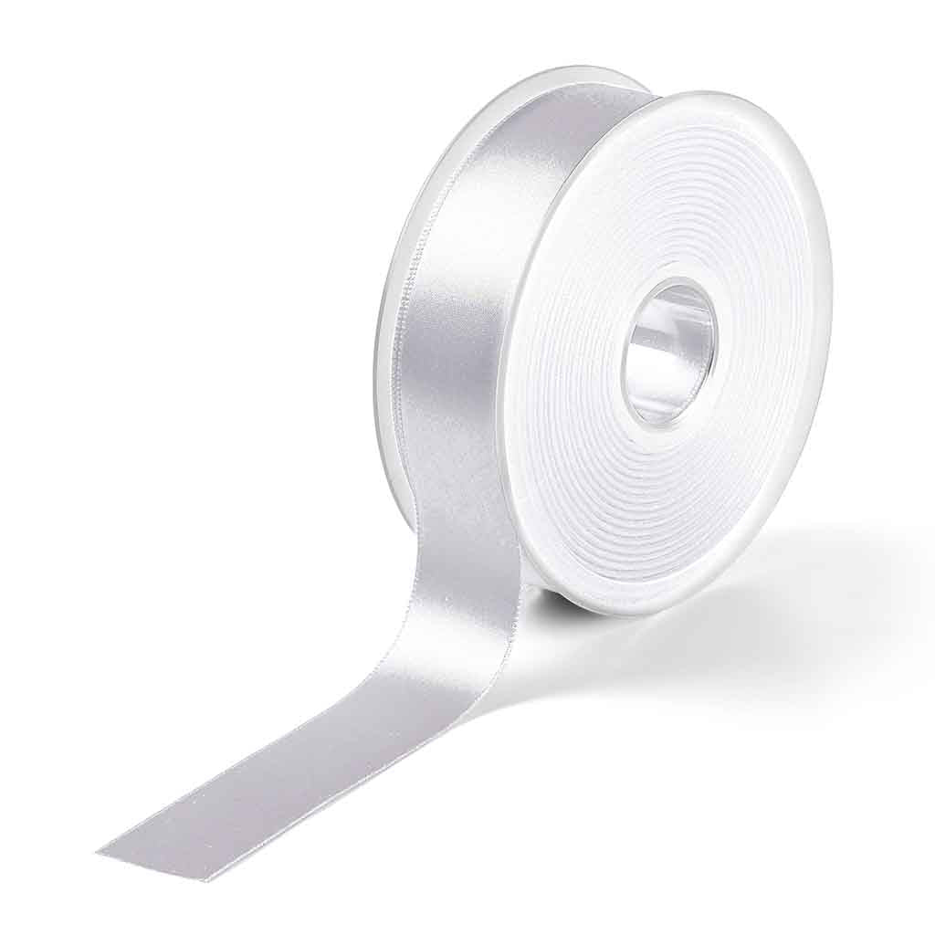 Satiininauha, 25mm, hopea