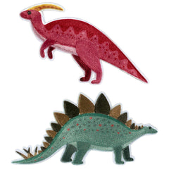 Merkki dinot punainen ja turkoosi 2 kpl