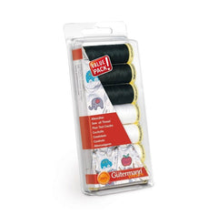 Gütermann ompelulankalajitelma 7x100m musta ja valkoinen