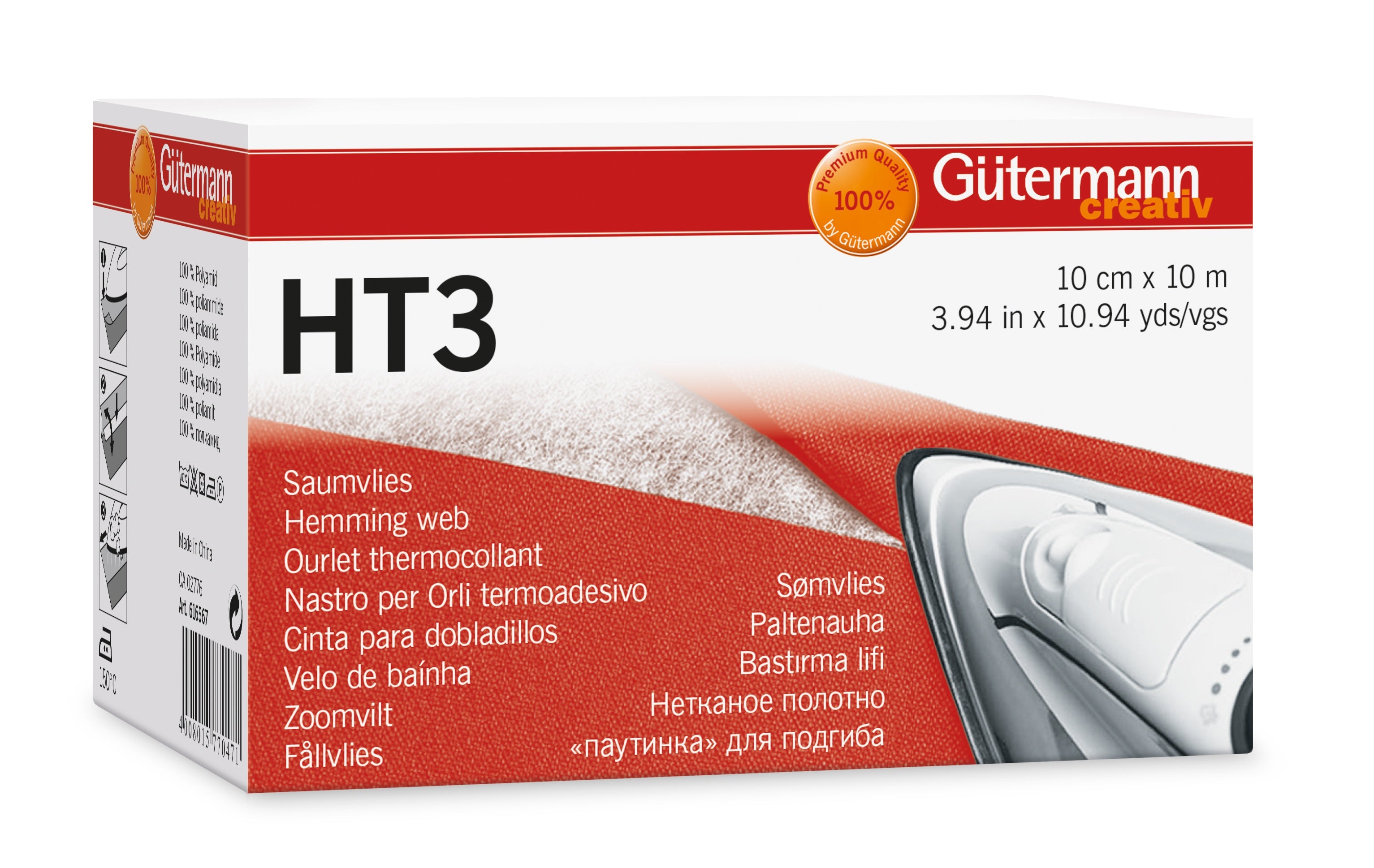 Gütermann HT3 palttausnauha 100 mm 10 m