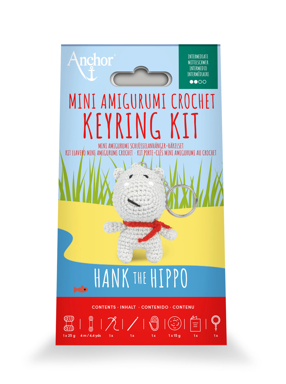 Anchor amigurumi avainperäsetti Hank-virtahepo