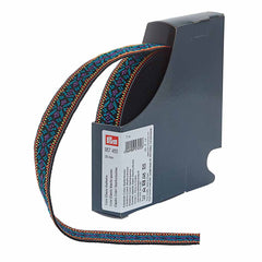 Kirjava kuminauha 25 mm lila/turkoosi 7 m