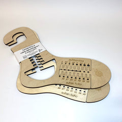 Säädettävä sukkaplokkipari & puikkomitta 36-45